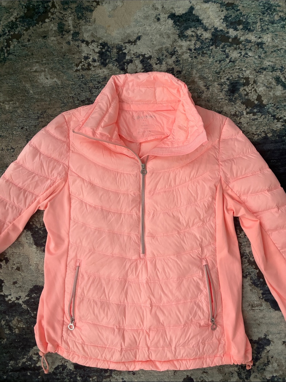 Calvin Klein Light Coral Quilted Women's Pullover Jacket